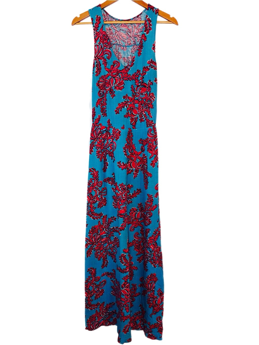 Lilly Pulitzer Mills Maxi Dress Searulean Blue Rhode Island Reef Medium - Picture 2 of 7